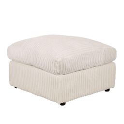 LUXURY LIFE Collingdale Jumbo Cord Fabric Footstool in Cream - thumbnail 2