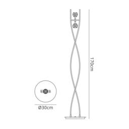 Netlighting Dali Floor Lamp 2 Light G9 Polished Brass in Yellow - thumbnail 2