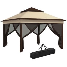 OUTSUNNY 3 x 3(m) Pop Up Gazebo Tent with Netting, Height Adjustable - thumbnail 2