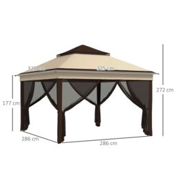 OUTSUNNY 3 x 3(m) Pop Up Gazebo Tent with Netting, Height Adjustable - thumbnail 3