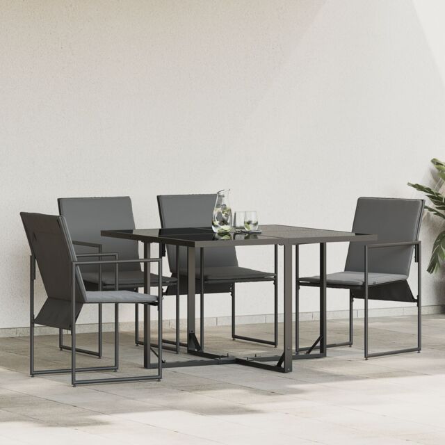 Berkfield Home Garden Chairs with Cushions 4 pcs Black Textilene - image 1