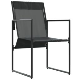 Berkfield Home Garden Chairs with Cushions 4 pcs Black Textilene - thumbnail 2