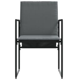 Berkfield Home Garden Chairs with Cushions 4 pcs Black Textilene - thumbnail 8
