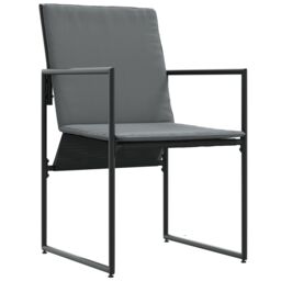 Berkfield Home Garden Chairs with Cushions 4 pcs Black Textilene - thumbnail 5