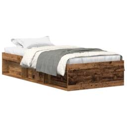 Berkfield Home Bed Frame without Mattress Old Wood 90x190 cm Single Engineered Wood in Brown - thumbnail 1