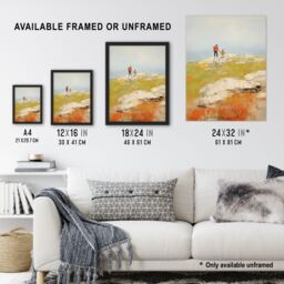 Artery8 A Walk With Dad By David Armstrong Oil Painting Green Red Coastal Cliff Landscape Large Wall Unframed Art Poster Print Thick Paper 18X24 Inch - thumbnail 3