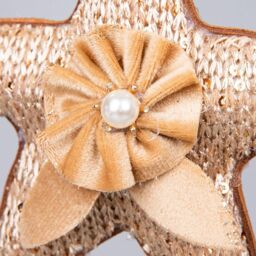 Shatchi Gold Jute star 12cm - Christmas Tree Hanging Decorations Ornaments Themed, 3pcs - thumbnail 6