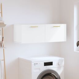 Berkfield Home Wall Cabinet White 100x36.5x35 cm Engineered Wood - thumbnail 1