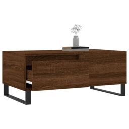 Berkfield Home Coffee Table Brown Oak 90x50x36.5 cm Engineered Wood - thumbnail 3