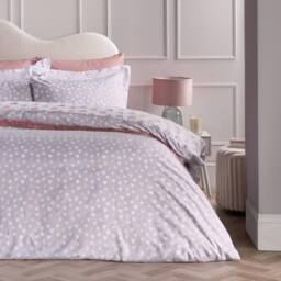 OHS Watercolour Hearts Duvet Cover Set Microfibre Bedding with Pillowcase in Light Grey - Size: Double - thumbnail 1