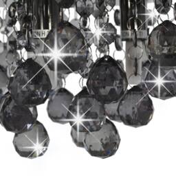 Berkfield Home Beautiful Ceiling Lamp with Smoky Beads Black Round G9 - thumbnail 4