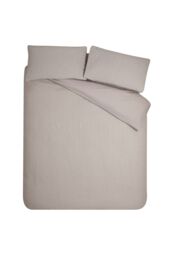Catherine Lansfield 'Crinkle Seersucker' Duvet Cover Set in Natural - Size: Single - thumbnail 5