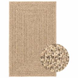 Berkfield Home Rug ZIZUR 240x340 cm Jute Look Indoor & Outdoor in Brown - Size: Medium - thumbnail 2