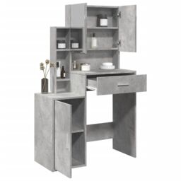 Berkfield Home Dressing Table with Cabinet Concrete Grey 80x35x132 cm - Size: 80 x 35 x 132 cm