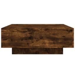 Berkfield Home Coffee Table with LED Lights Smoked Oak 80x80x31 cm in Brown - Size: 80 x 80 x 31 cm - thumbnail 8