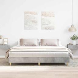 Berkfield Home Durable Bed Frame without Mattress Concrete Grey 160x200cm Engine - Size: 160x200 cm - thumbnail 2