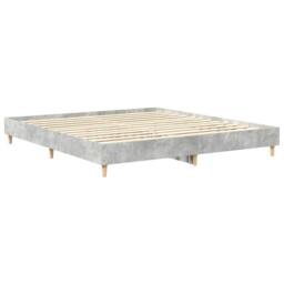 Berkfield Home Durable Bed Frame without Mattress Concrete Grey 160x200cm Engine - Size: 160x200 cm - thumbnail 7