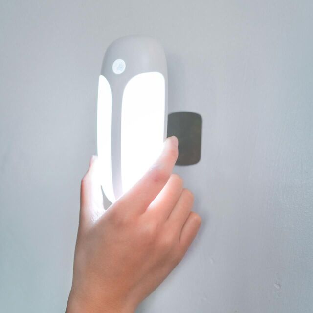 mysmartbuy Portable Motion Sensor Light with 3 Self-Adhesive Magnetic Wall Pads in White - image 1