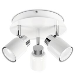 ValueLights Benton Adjustable Spotlight IP44 Rated Bathroom 3 Way Ceiling Light in White - thumbnail 4