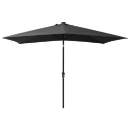 Berkfield Home Parasol with LEDs & Steel Pole Anthracite 2x3 m in Black - thumbnail 3