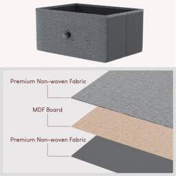 NESTLUNE 1 Drawer Chest of Drawers Dresser Storage Grey & Black - Size: 100 cm x 15 cm - thumbnail 5