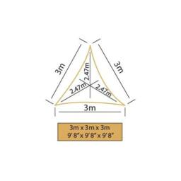 Primrose 3m Triangle Waterproof Patio Sun Shade Canopy 98% UV Block Free Rope in Off-White - thumbnail 5