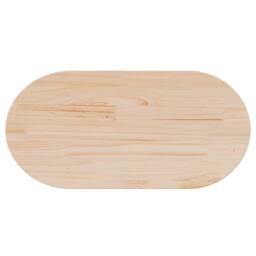 Berkfield Home Table Top 90x45x2.5 cm Solid Wood Pine Oval in Natural - thumbnail 5