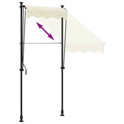 Berkfield Home Retractable Awning Cream 100x150 cm Fabric & Steel - thumbnail 6