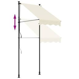 Berkfield Home Retractable Awning Cream 100x150 cm Fabric & Steel - thumbnail 7