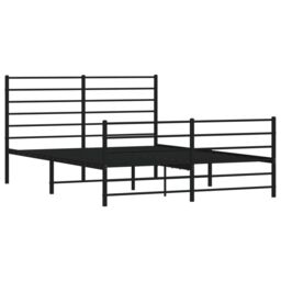 Berkfield Home Metal Bed Frame with Headboard & Footboard Black 120x200 cm - Size: Small Double - thumbnail 5