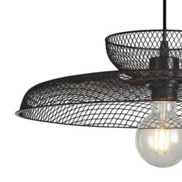First Choice Lighting Set of 2 Cassidy - Two Tier Black Mesh Ceiling Pendant Lights - thumbnail 4