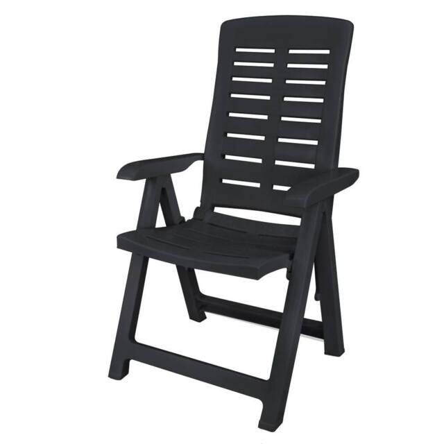 Berkfield Home Comfortable 9 Piece Outdoor Dining Set Plastic Anthracite in Black - image 1