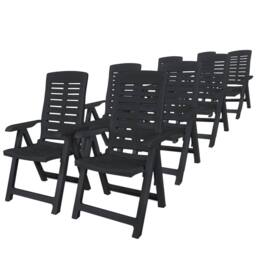 Berkfield Home Comfortable 9 Piece Outdoor Dining Set Plastic Anthracite in Black - thumbnail 3