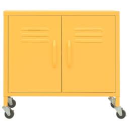 Berkfield Home Storage Cabinet Mustard Yellow 60x35x56 cm Steel - Size: 60 x 35 x 56 cm - thumbnail 3