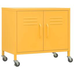 Berkfield Home Storage Cabinet Mustard Yellow 60x35x56 cm Steel - Size: 60 x 35 x 56 cm