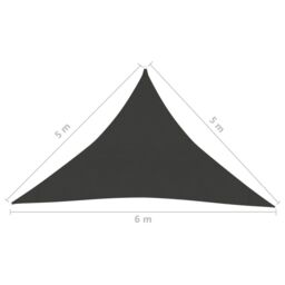 Berkfield Home Sunshade Sail 160 g/m ² Anthracite 5x5x6 m HDPE in Black - thumbnail 6