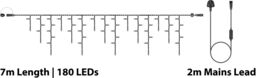Xmas Haus Icicle lights Black Rubber 60/40/20 Drop 7M Warm White - thumbnail 2