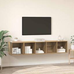 Berkfield Home TV Cabinet Set 2 pcs Artisan oak 37 x 37 x 142.5 cm in Brown - thumbnail 2