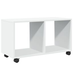 Berkfield Home vidaXL¬†Rolling¬†Cabinet¬†White 72x33x42.5 cm Engineered Wood in White - thumbnail 2