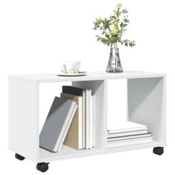 Berkfield Home vidaXL¬†Rolling¬†Cabinet¬†White 72x33x42.5 cm Engineered Wood in White - thumbnail 4