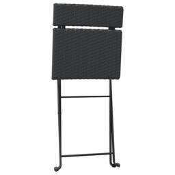 Berkfield Home Beautiful 3 Piece Folding Bistro Set Black Poly Rattan - thumbnail 6