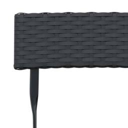 Berkfield Home Beautiful 3 Piece Folding Bistro Set Black Poly Rattan - thumbnail 8