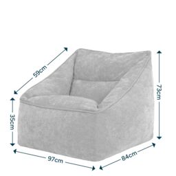 icon Natalia Chenille Adults Bean Bag Armchair, Large Beanbag Grey in Beige - Size: XL - thumbnail 7
