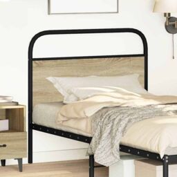 Berkfield Home Headboard Sonoma Oak 90 cm Steel & Engineered Wood in Brown - thumbnail 2