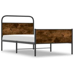 Berkfield Home Elegant Bed Frame without Mattress 100x200 cm Sonoma Oak Engineer in Light Brown - thumbnail 1