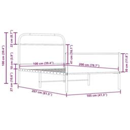 Berkfield Home Elegant Bed Frame without Mattress 100x200 cm Sonoma Oak Engineer in Light Brown - thumbnail 9