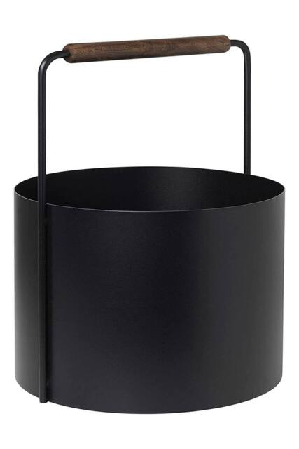 Blomus Ashi Wood Basket Medium - Brown Oak in Black - image 1