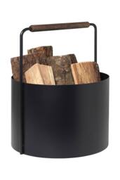 Blomus Ashi Wood Basket Medium - Brown Oak in Black - thumbnail 4