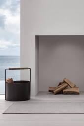Blomus Ashi Wood Basket Medium - Brown Oak in Black - thumbnail 3