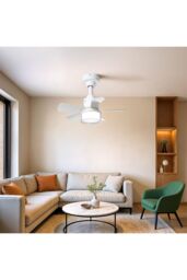 Living and Home Graceful LED Ceiling Fan Light in White - thumbnail 6